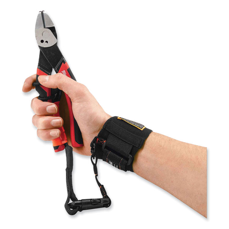 Squids 3116 Pull-On Wrist Lanyard with Buckle, 3 lb Max Working Capacity, 7.5" Long, Black