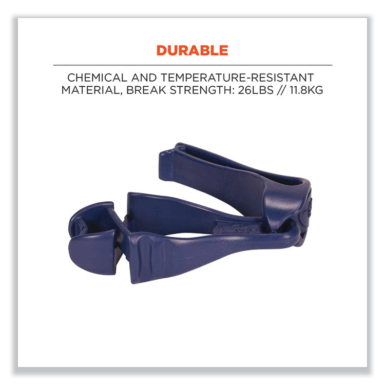 Squids 3405MD Metal Detectable Belt Clip Glove Clip Holder, 1 x 1 x 6, Acetal Copolymer, Deep Blue