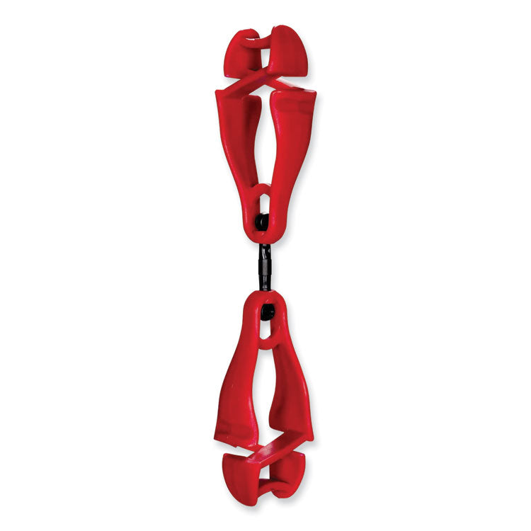 Squids 3420 Dual Clip Swivel Glove Clip Holder, 1 x 0.6 x 5.5, Acetal Copolymer, Red