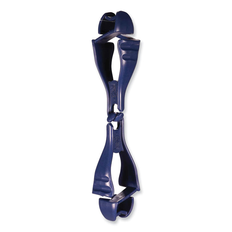 Squids 3400MD Metal Detectable Dual Clip Glove Clip Holder, 1 x 1 x 6.5, Acetal Copolymer, Deep Blue