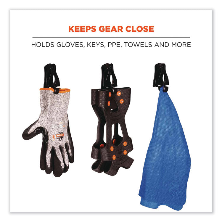 Squids 3405 Belt Clip Glove Clip Holder, 1 x 1 x 6, Acetal Copolymer, Black