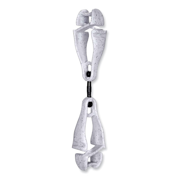 Squids 3420 Dual Clip Swivel Glove Clip Holder, 1 x 0.6 x 5.5, Acetal Copolymer, Granite, 100/Pack