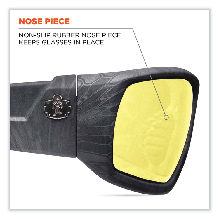 Skullerz Odin Safety Glasses, Black Full Frame, Yellow Dual Lens