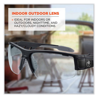 Skullerz Dagr Safety Glasses, Matte Black Half Frame, Clear Single I/O Lens