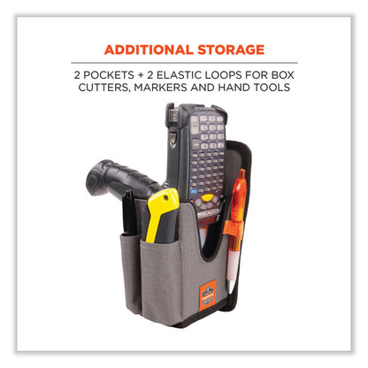 Squids 5541 Handheld Barcode Scanner Holster with Belt Clip, Large, 2 Compartments, 2.75 x 3.5 x 8, Polyester,Gray