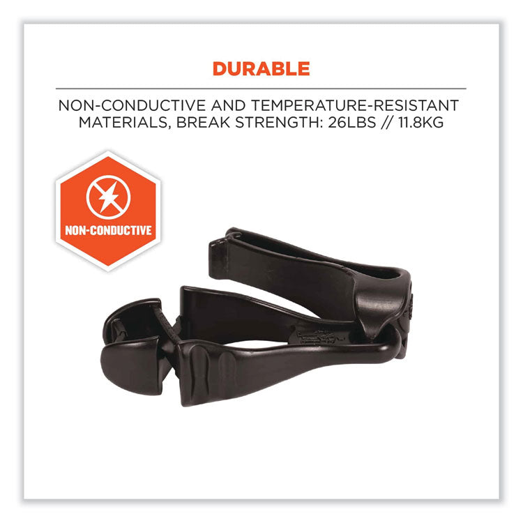 Squids 3405 Belt Clip Glove Clip Holder, 1 x 1 x 6, Acetal Copolymer, Black