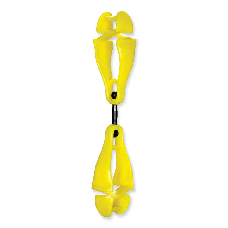 Squids 3420 Dual Clip Swivel Glove Clip Holder, 1 x 0.6 x 5.5, Acetal Copolymer, Lime, 100/Pack