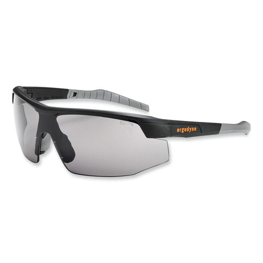 Skullerz Skoll Safety Glasses, Matte Black Half Frame, Smoke Single Lens