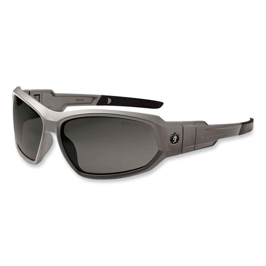 Skullerz Loki Safety Glasses/Goggles, Matte Gray Full Frame, Polarized Smoke Dual Lens