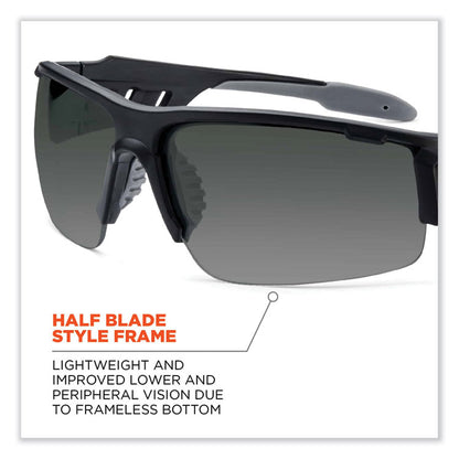 Skullerz Dagr Safety Glasses, Matte Black Half Frame, Smoke Single Anti-Fog Lens