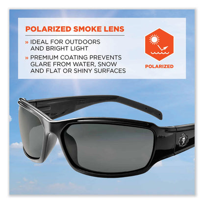 Skullerz Thor Safety Glasses, Black Full Frame, Polarized Smoke Dual Lens