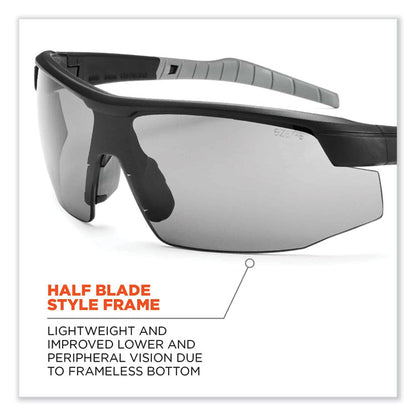 Skullerz Skoll Safety Glasses, Fog-Off Technology, Matte Black Half Frame, Smoke Single Lens