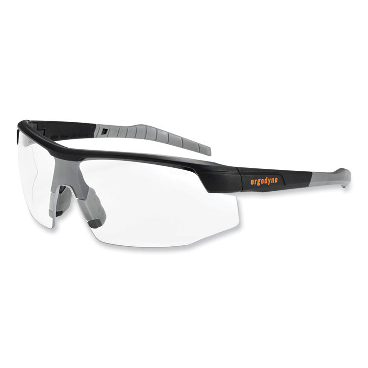 Skullerz Skoll Safety Glasses, Matte Black Half Frame, Clear Single Lens