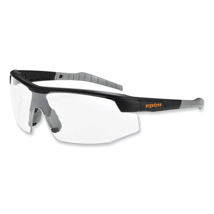 Skullerz Skoll Safety Glasses, Matte Black Half Frame, Clear Single Lens
