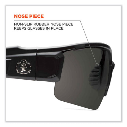 Skullerz Dagr Safety Glasses, Black Half Frame, Polarized G15 Green Shade 3 VLT Single Lens