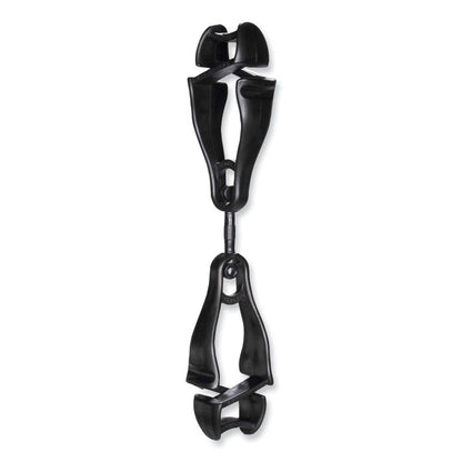 Squids 3420 Dual Clip Swivel Glove Clip Holder, 1 x 0.6 x 5.5, Acetal Copolymer, Black