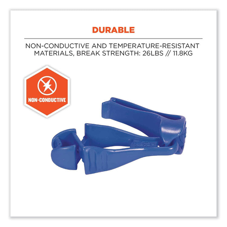 Squids 3405 Belt Clip Glove Clip Holder, 1 x 1 x 6, Acetal Copolymer, Blue