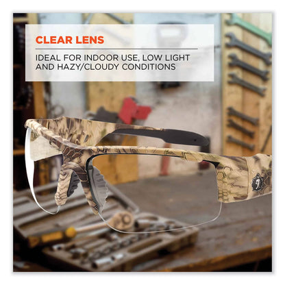 Skullerz Dagr Safety Glasses, Kryptek Highlander Half Frame, Clear Single Lens