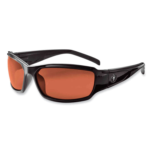 Skullerz Thor Safety Glasses, Black Full Frame, Polarized Copper Dual Lens