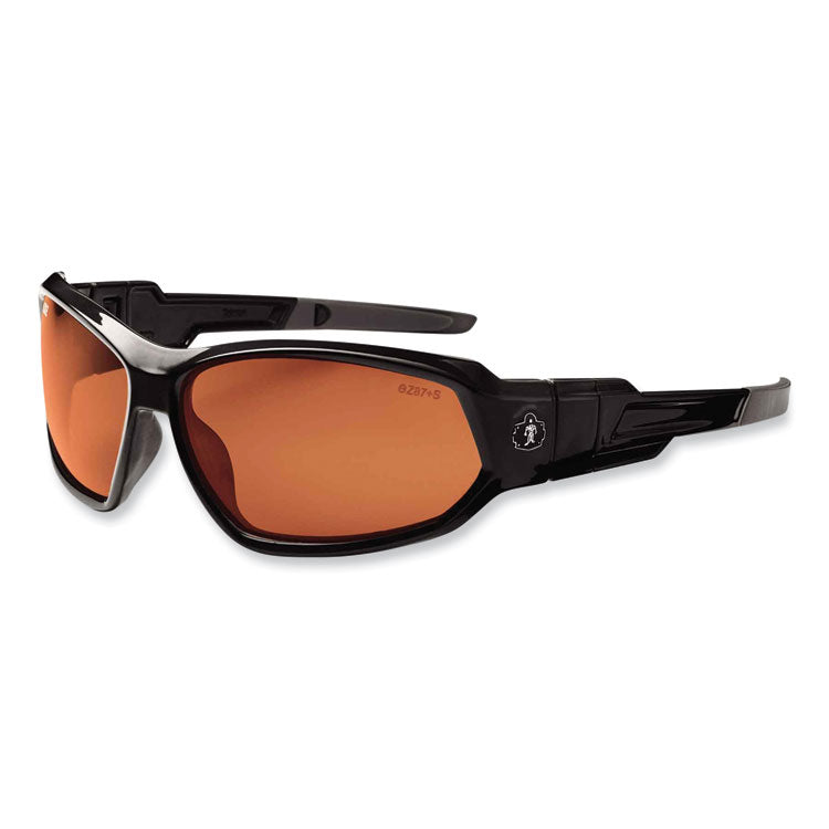 Skullerz Loki Safety Glasses/Goggles, Black Full Frame, Polarized Copper Dual Lens