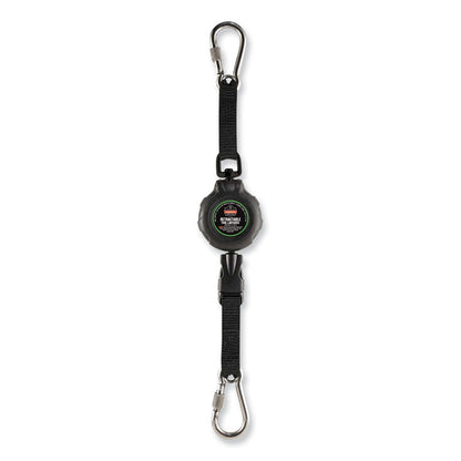 Squids 3000 Retractable Tool Lanyard with Carabiner Anchor, 1 lb Working Capacity, 48" Long, Black