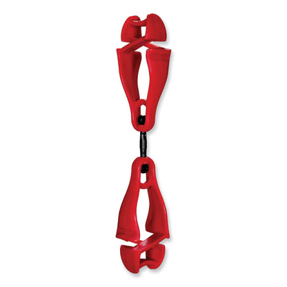 Squids 3420 Dual Clip Swivel Glove Clip Holder, 1 x 0.6 x 5.5, Acetal Copolymer, Red,100/Pack