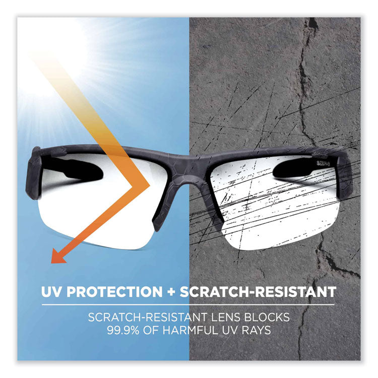 Skullerz Dagr Safety Glasses, Kryptek Highlander Half Frame, Clear Single Anti-Fog Lens