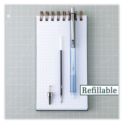 Better Ballpoint Pen, Retractable, Medium 1 mm, Blue Ink, Translucent Blue Barrel, Dozen
