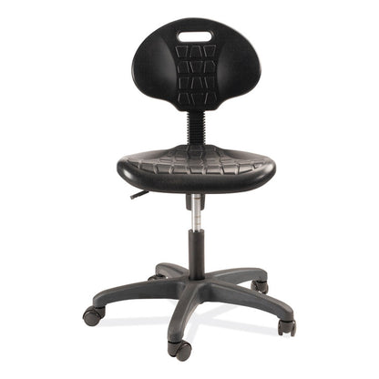 6700 Series Polyurethane Adj Height Task Chair, Supports 300 lb, 16" to 21" Seat Height, Black Seat, Black Back, Black Base