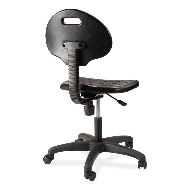 6700 Series Polyurethane Adj Height Task Chair, Supports 300 lb, 16" to 21" Seat Height, Black Seat, Black Back, Black Base