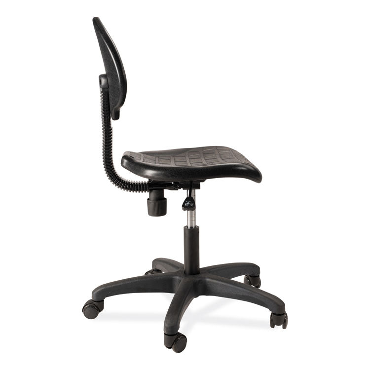 6700 Series Polyurethane Adj Height Task Chair, Supports 300 lb, 16" to 21" Seat Height, Black Seat, Black Back, Black Base