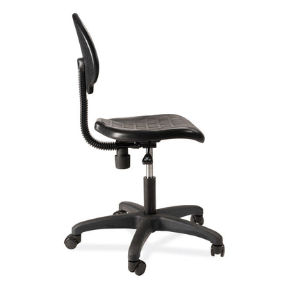 6700 Series Polyurethane Adj Height Task Chair, Supports 300 lb, 16" to 21" Seat Height, Black Seat, Black Back, Black Base