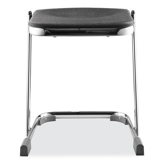 6600 Series Elephant Z-Stool, Backless, Supports Up to 500lb, 18" Seat Height, Black Seat, Chrome Frame