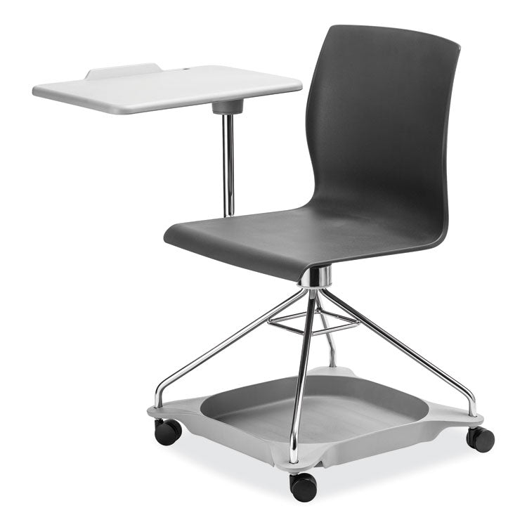 CoGo Mobile Tablet Chair, Supports Up to 440 lb, 18.75" Seat Height, Black Seat, Black Back, Chrome Frame