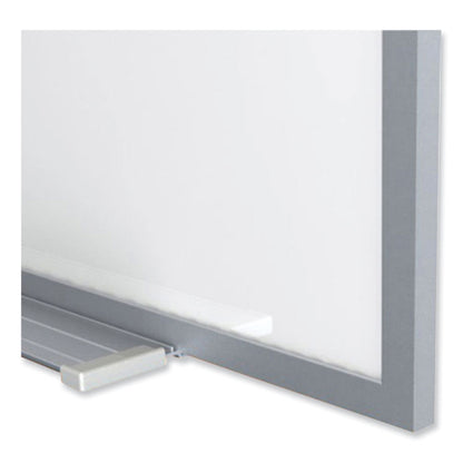 Proma Magnetic Porcelain Projection Whiteboard with Aluminum Frame, 48.5" x 36.5", White Surface, Satin Aluminum Frame