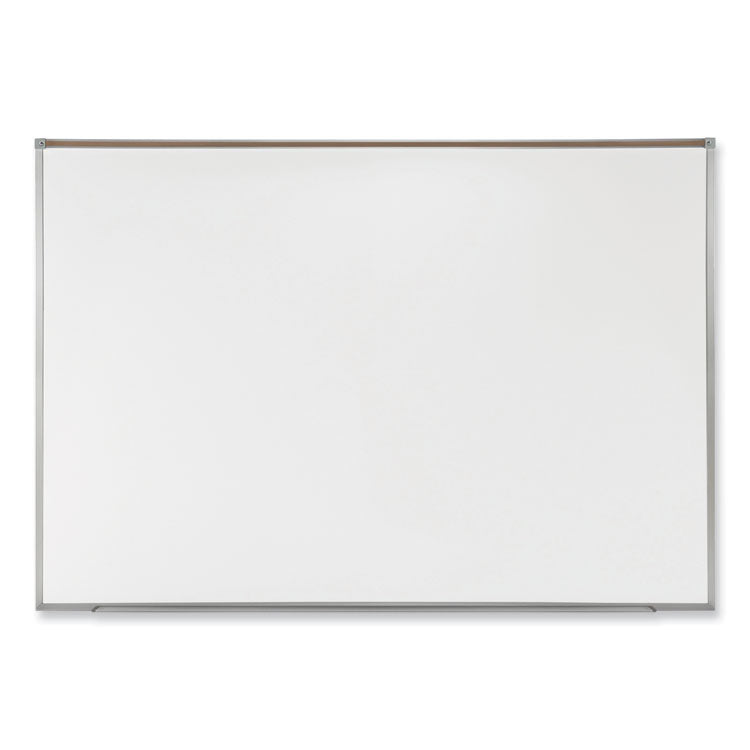 Proma Magnetic Porcelain Projection Whiteboard with Aluminum Frame, 72.5" x 48.5", White Surface, Satin Aluminum Frame