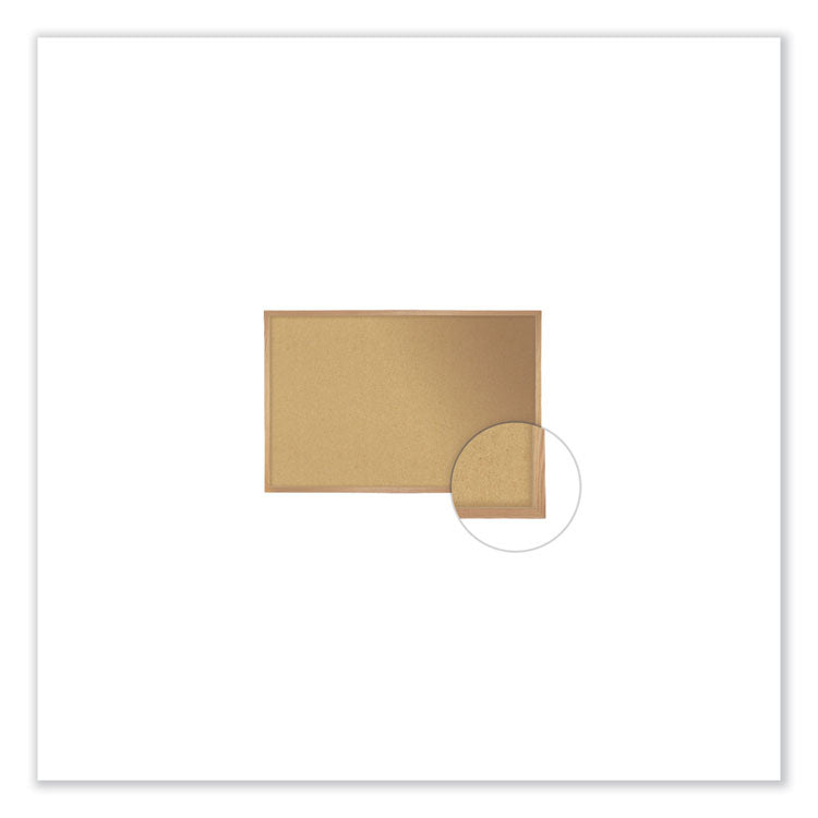 Natural Cork Bulletin Board with Wood Frame, 120.5" x 48.5", Tan Surface, Oak Finished Wood Frame