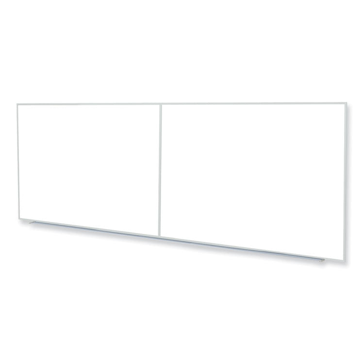 Non-Magnetic Whiteboard with Aluminum Frame, 144.63" x 48.47", White Surface, Satin Aluminum Frame