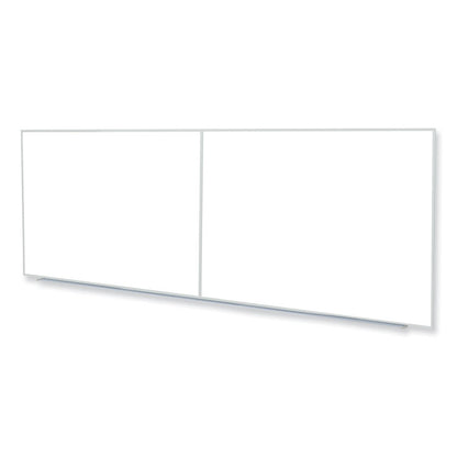Non-Magnetic Whiteboard with Aluminum Frame, 144.63" x 48.47", White Surface, Satin Aluminum Frame