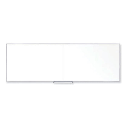 Non-Magnetic Whiteboard with Aluminum Frame, 144.63" x 48.47", White Surface, Satin Aluminum Frame