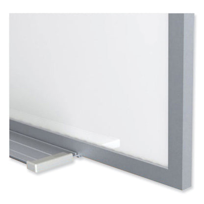 Proma Magnetic Porcelain Projection Whiteboard with Aluminum Frame, 96.5" x 48.5", White Surface, Satin Aluminum Frame