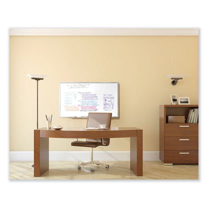 Non-Magnetic Whiteboard with Aluminum Frame, 144.63" x 48.47", White Surface, Satin Aluminum Frame