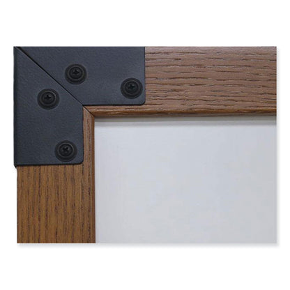 Prest Mobile Magnetic Whiteboard, 40.5" x 73.75", White Surface, Caramel Oak Finished Wood Frame