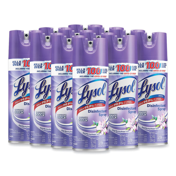 Disinfectant Spray, Early Morning Breeze Scent, 12.5 oz Aerosol Spray, 12/Carton