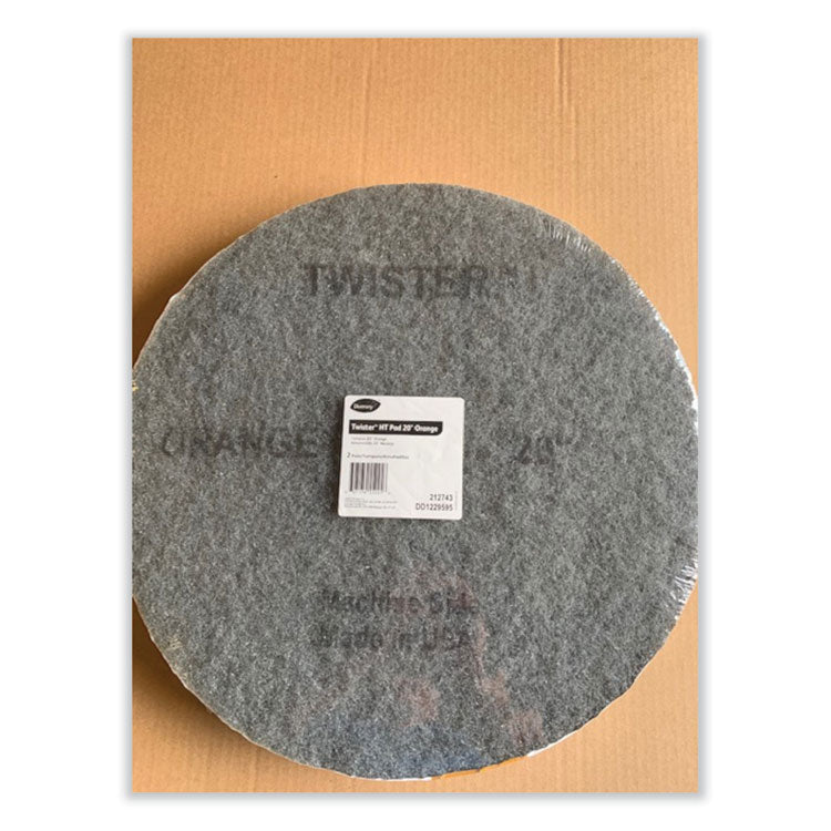 Twister Floor Pad, 20" Diameter, Orange, 2/Carton