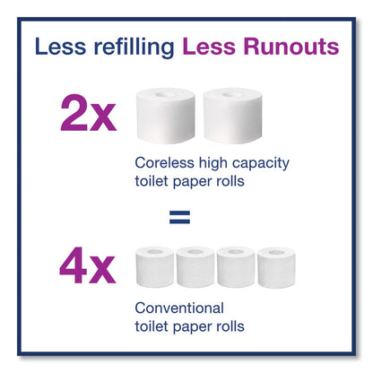 Elevation Coreless High Capacity Bath Tissue Dispenser, 14.17 x 5.08 x 8.23, White