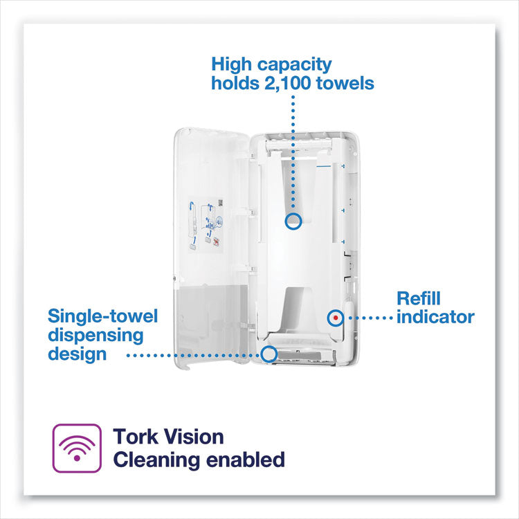PeakServe Continuous Hand Towel Dispenser, 14.57 x 3.98 x 28.74, White