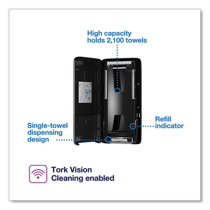 PeakServe Continuous Hand Towel Dispenser, 14.57 x 3.98 x 28.74, Black