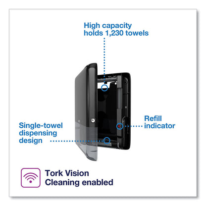 PeakServe Continuous Hand Towel Dispenser, 14.44 x 3.97 x 19.3, Black