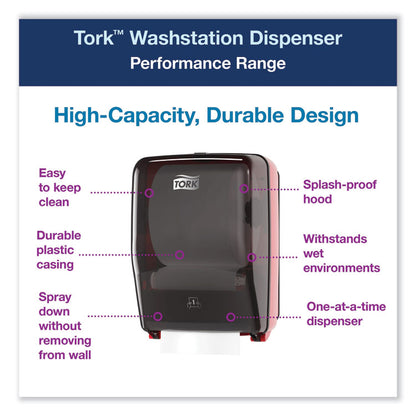 Washstation Dispenser, 12.56 x 10.57 x 18.09, Red/Smoke